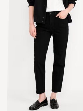 Old Navy Black High-Rise O.G. Straight Jeans - Size 10P - NWT